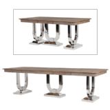 Industrial Chic Pine and Steel Dining Table